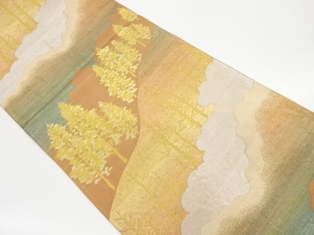 JAPANESE KIMONO / VINTAGE FUKURO OBI / WOVEN TREES